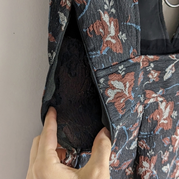 Free People Say Yes Floral Jacquard Knit Cutout Mini Dress - Picture 9 of 10